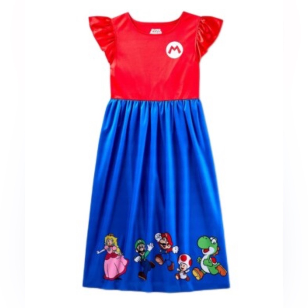 NWT Super Mario Bros Girls Themed Dress Costume Dress up